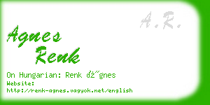 agnes renk business card